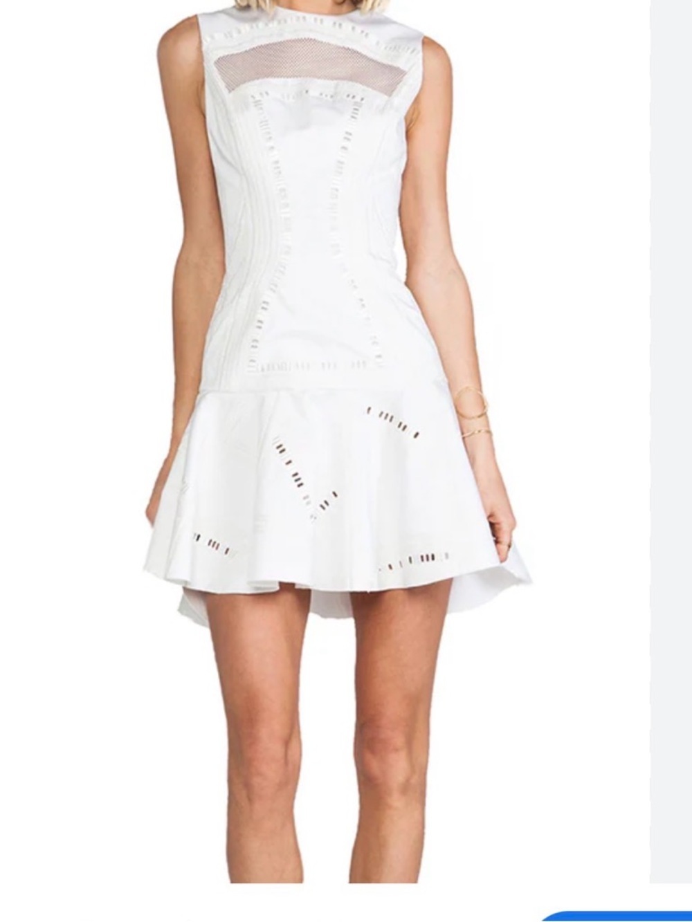 Robert Rodriguez White Kubs Embroidered Eyelet Fit-and-Flare Dress size 8